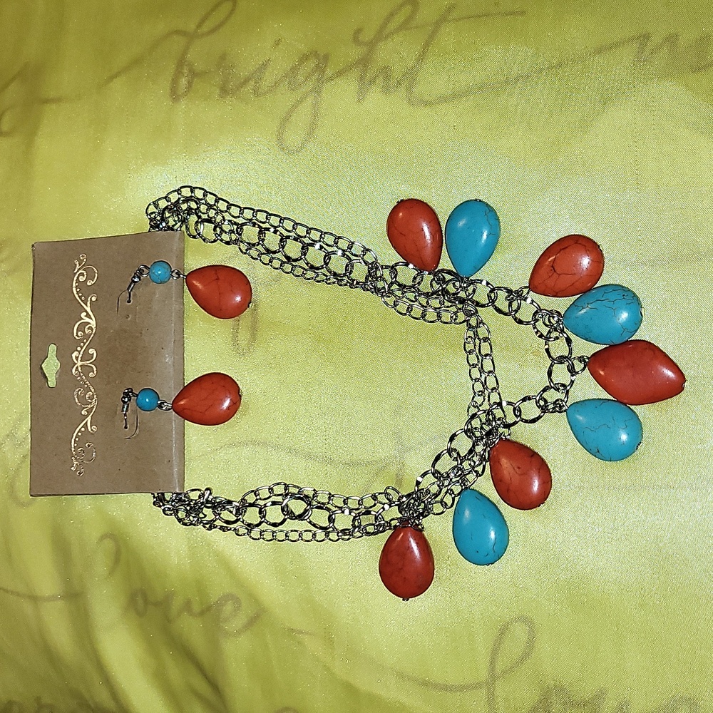 TURQUOISE & CORAL SET NWT